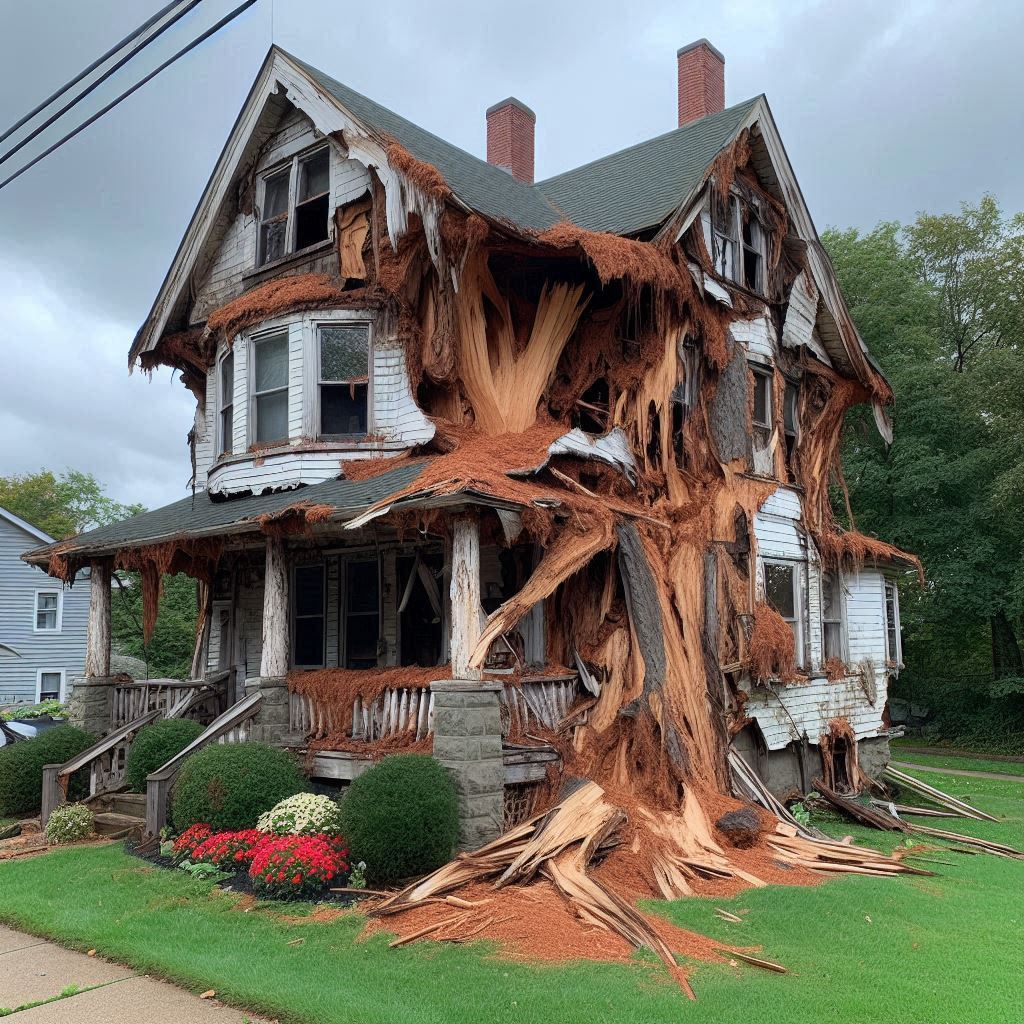 Signs Your Adamsville Home Needs a Tree Inspection Blog Article - Tree with visible damage, including broken branches and signs of disease near an Adamsville home